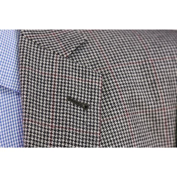 Brooks Brothers Gray Black Red Windowpane Wool Fleece Sportcoat Blazer 45R - Picture 5 of 10